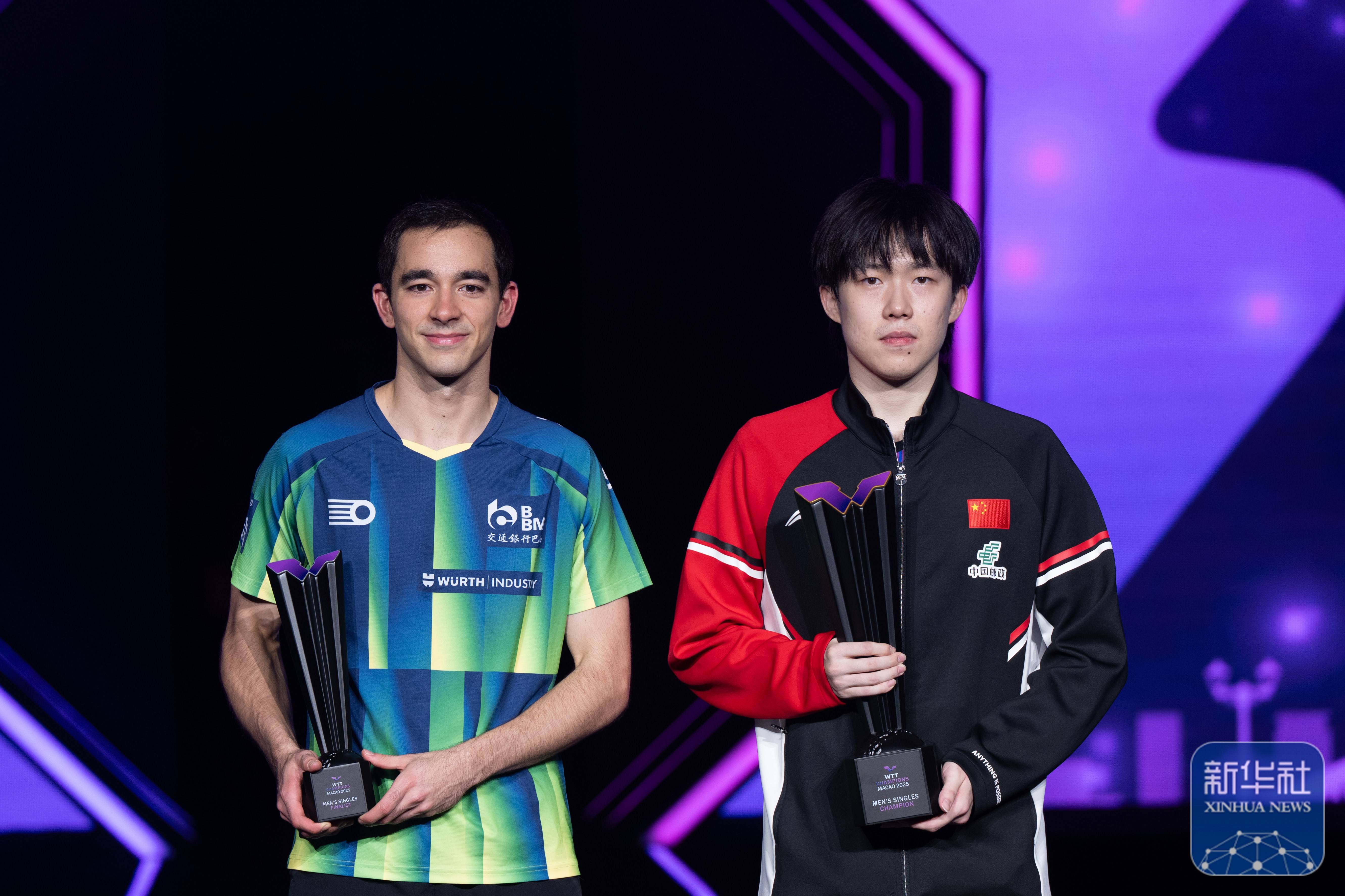 WTT澳门冠军赛｜王楚钦获男单冠军